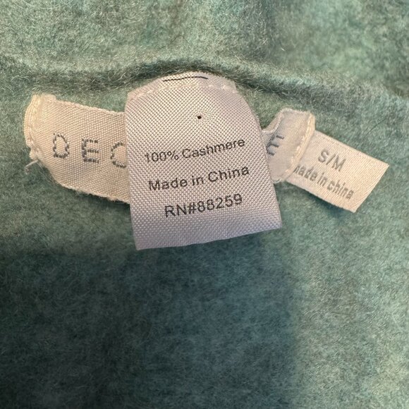 Decker Luxe Womens Cashmere Sweater Size Small Green Soft Long Sleeve Oversized - Picture 5 of 7
